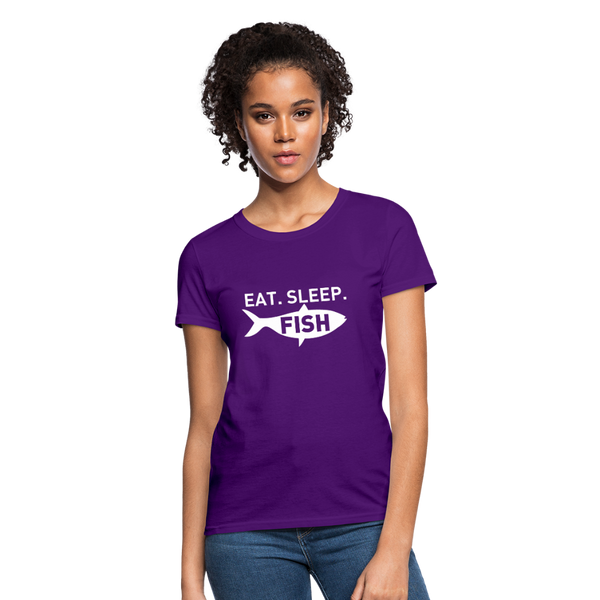 Eat Sleep Fish Women's T-Shirt - purple