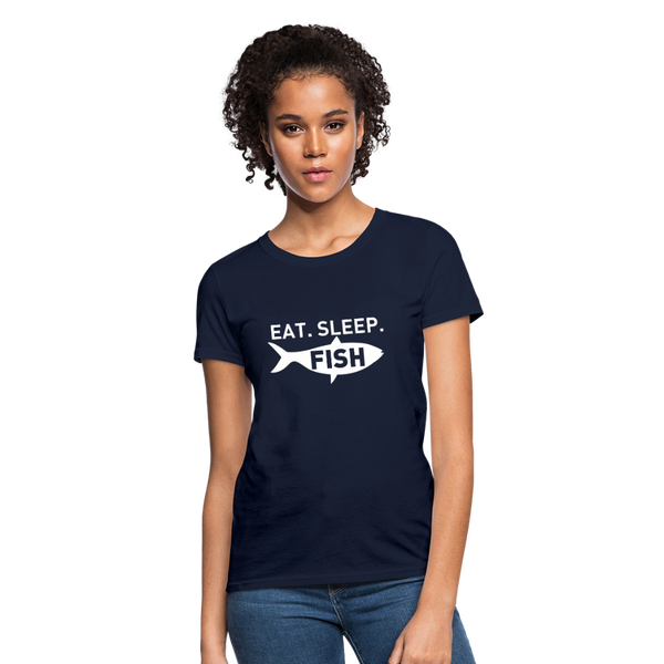 Eat Sleep Fish Women's T-Shirt - navy