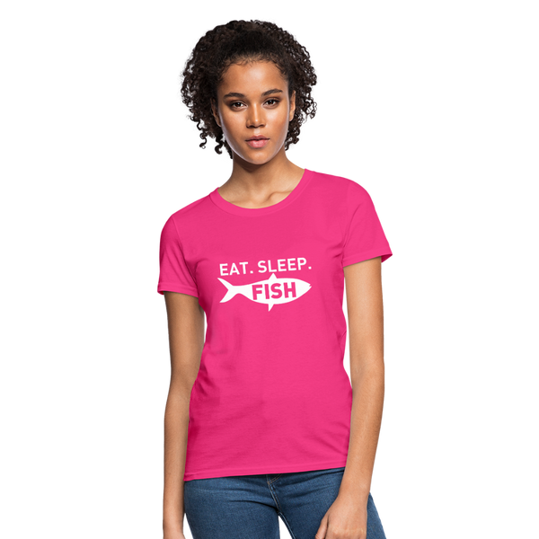 Eat Sleep Fish Women's T-Shirt - fuchsia