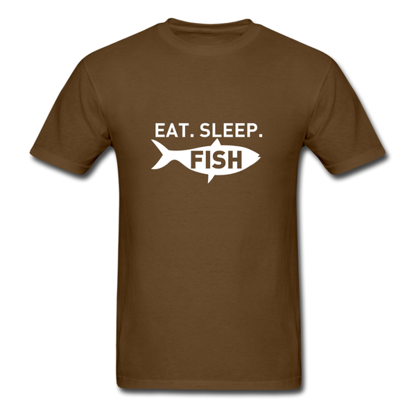 Eat Sleep Fish Men's T-Shirt - brown