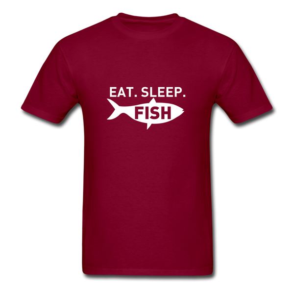 Eat Sleep Fish Men's T-Shirt - burgundy