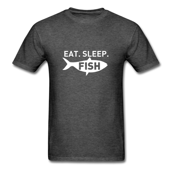 Eat Sleep Fish Men's T-Shirt - heather black