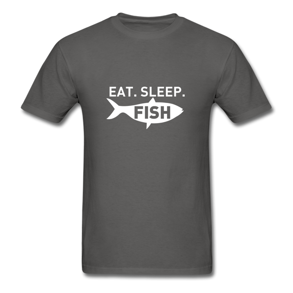 Eat Sleep Fish Men's T-Shirt - charcoal