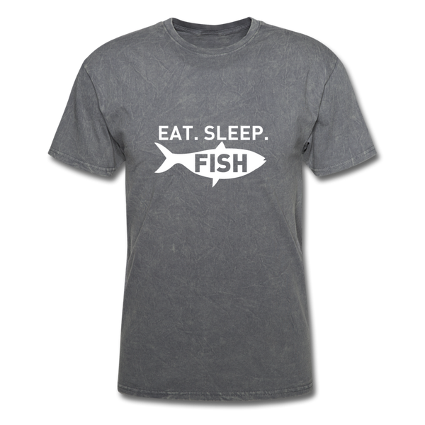 Eat Sleep Fish Men's T-Shirt - mineral charcoal gray