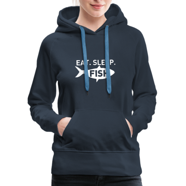 Eat Sleep Fish Women’s Premium Hoodie - navy