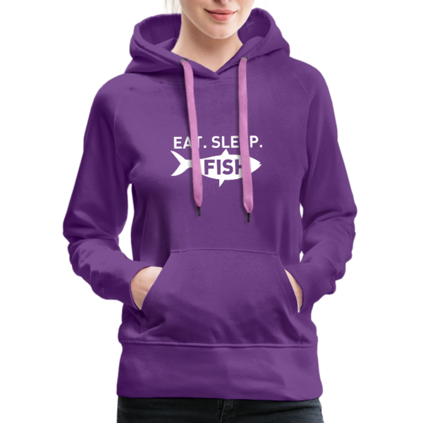 Eat Sleep Fish Women’s Premium Hoodie - purple