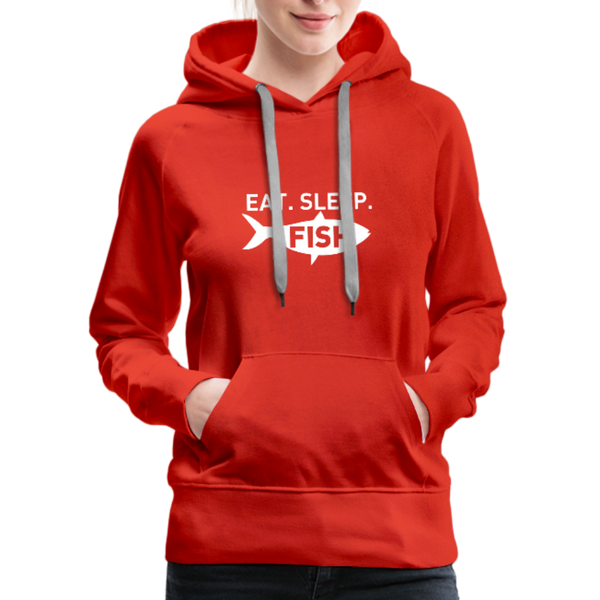 Eat Sleep Fish Women’s Premium Hoodie - red