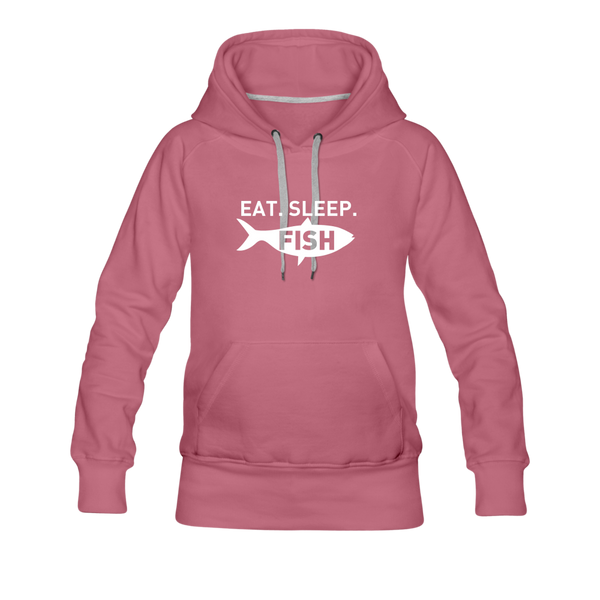 Eat Sleep Fish Women’s Premium Hoodie - mauve