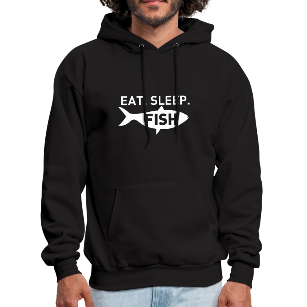 Eat Sleep Fish Men's Hoodie - black