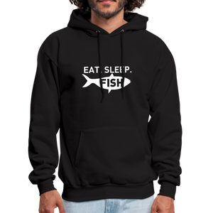 Eat Sleep Fish Men's Hoodie - black