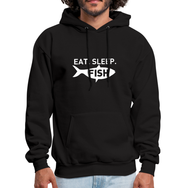 Eat Sleep Fish Men's Hoodie - black