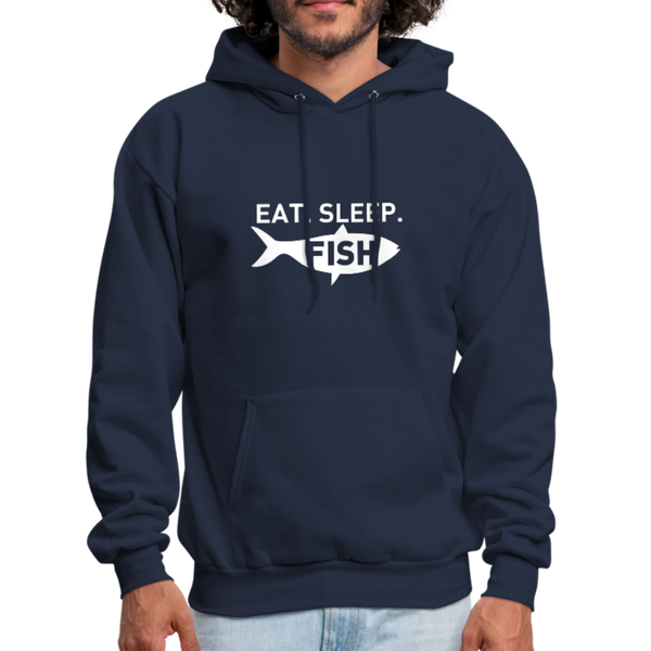 Eat Sleep Fish Men's Hoodie - navy