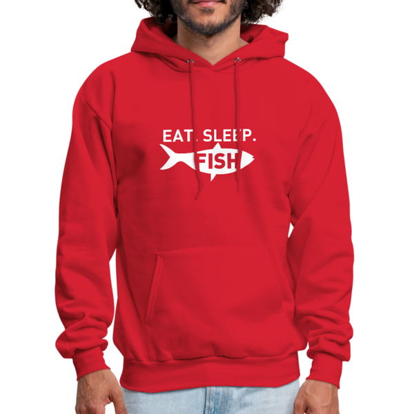 Eat Sleep Fish Men's Hoodie - red