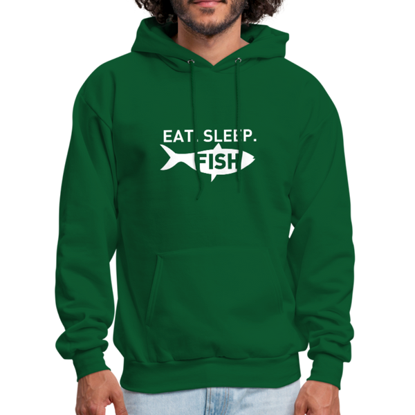 Eat Sleep Fish Men's Hoodie - forest green