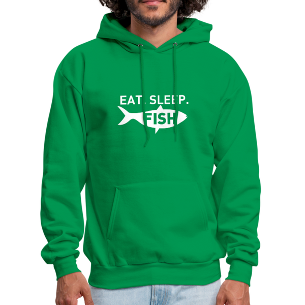 Eat Sleep Fish Men's Hoodie - kelly green