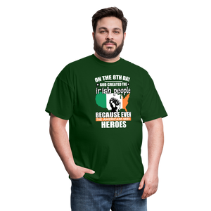 God Created The Irish People Men's T-Shirt - forest green