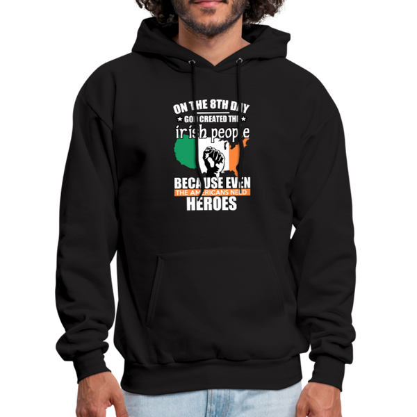 God Created The Irish Men's Hoodie - black