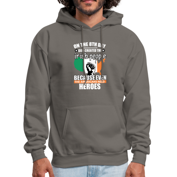 God Created The Irish Men's Hoodie - asphalt gray