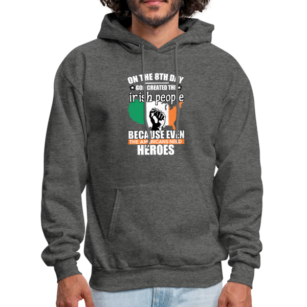 God Created The Irish Men's Hoodie - charcoal gray