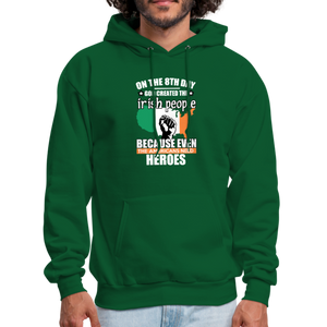 God Created The Irish Men's Hoodie - forest green