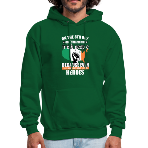 God Created The Irish Men's Hoodie - forest green