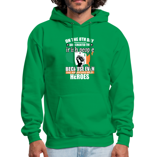 God Created The Irish Men's Hoodie - kelly green