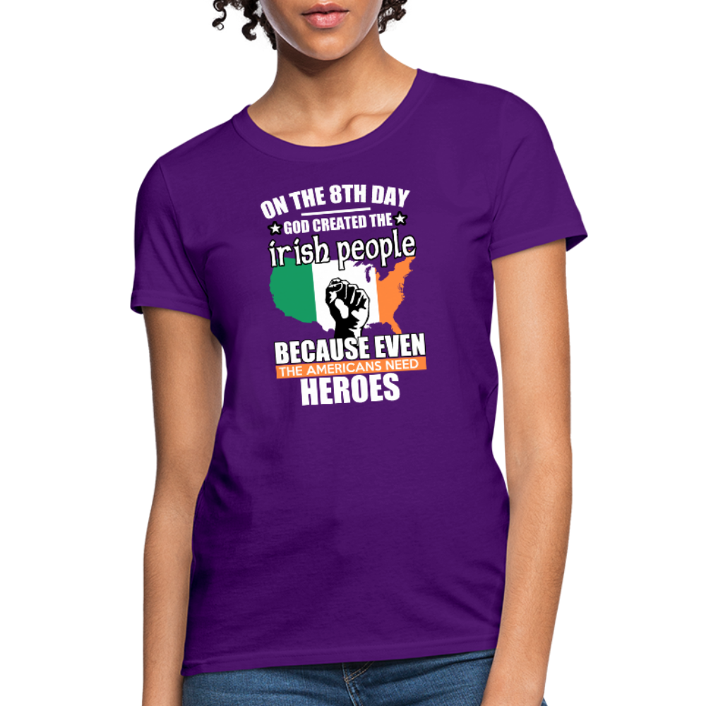 God Created The Irish Women's T-Shirt - purple