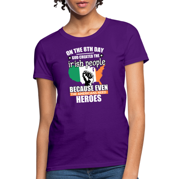 God Created The Irish Women's T-Shirt - purple