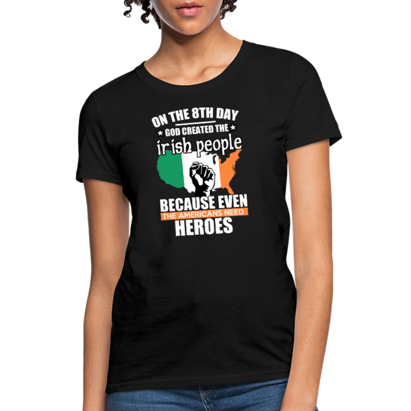 God Created The Irish Women's T-Shirt - black