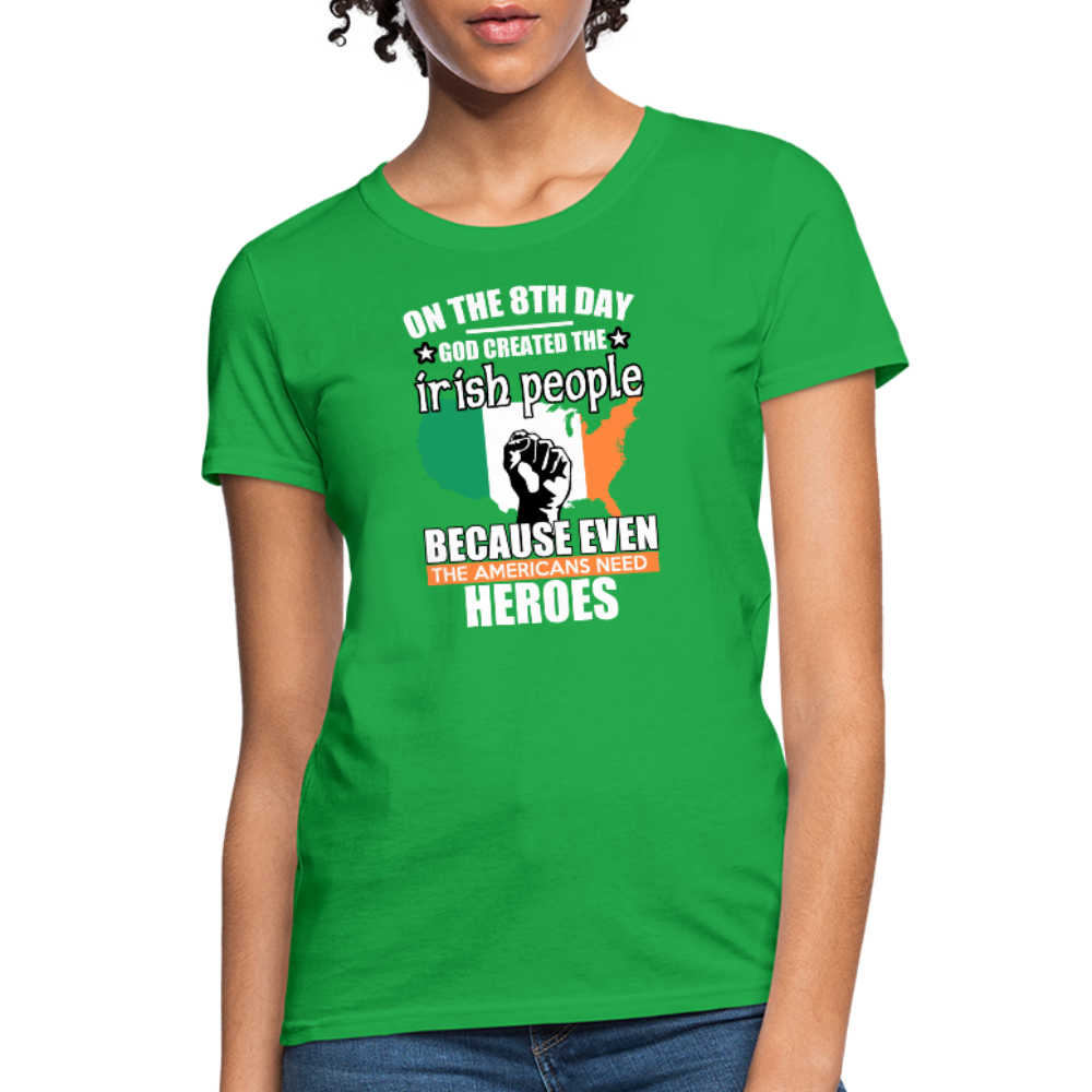 God Created The Irish Women's T-Shirt - bright green