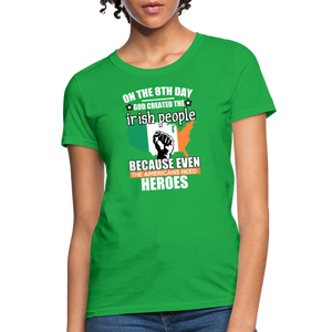 God Created The Irish Women's T-Shirt - bright green