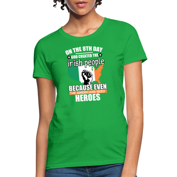 God Created The Irish Women's T-Shirt - bright green