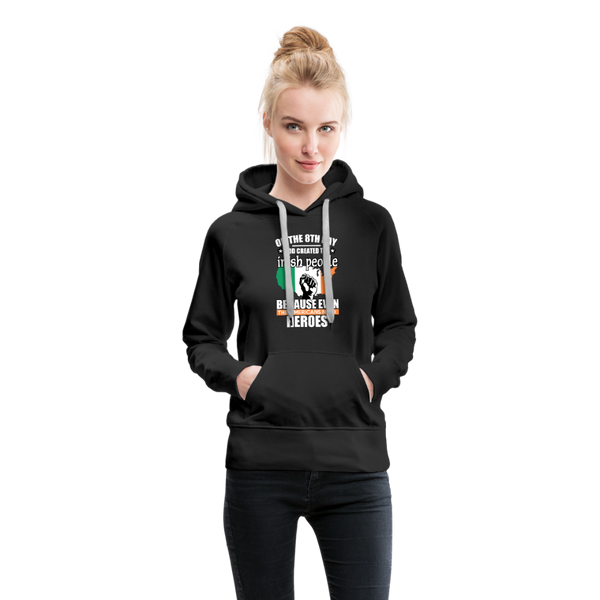 God Created The Irish Women’s Premium Hoodie - black