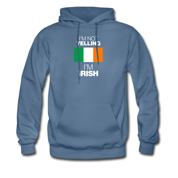 I'm Not Yelling I'm Irish Men's Hoodie - denim blue