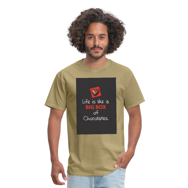 Life Is Like A Big Box of Chocolates Men's T-Shirt - khaki