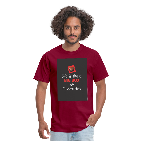 Life Is Like A Big Box of Chocolates Men's T-Shirt - burgundy