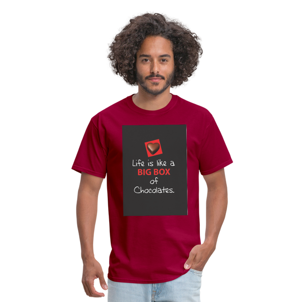 Life Is Like A Big Box of Chocolates Men's T-Shirt - dark red