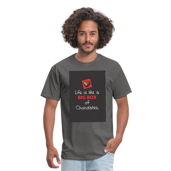 Life Is Like A Big Box of Chocolates Men's T-Shirt - charcoal