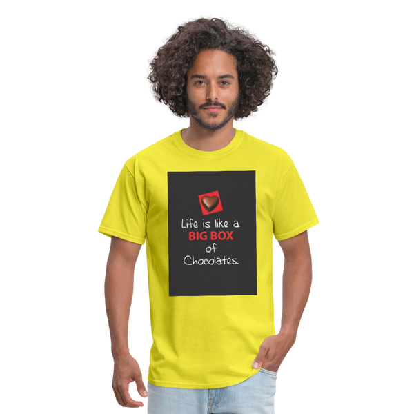 Life Is Like A Big Box of Chocolates Men's T-Shirt - yellow