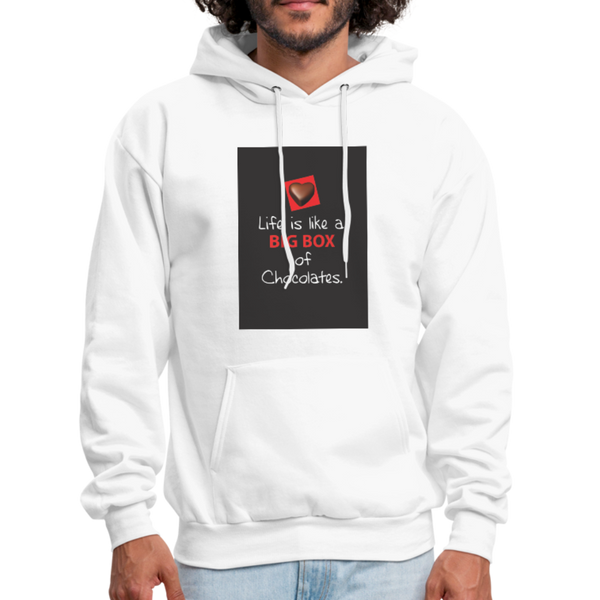 Life Is Like A Big Box of Chocolates Men's Hoodie - white