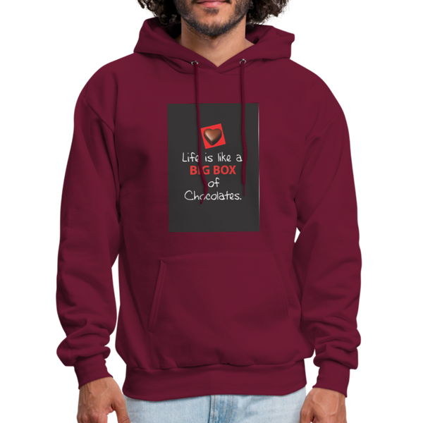 Life Is Like A Big Box of Chocolates Men's Hoodie - burgundy