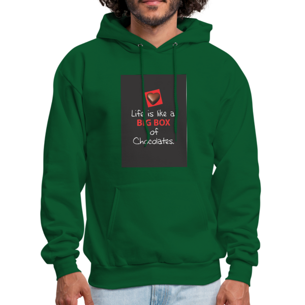 Life Is Like A Big Box of Chocolates Men's Hoodie - forest green