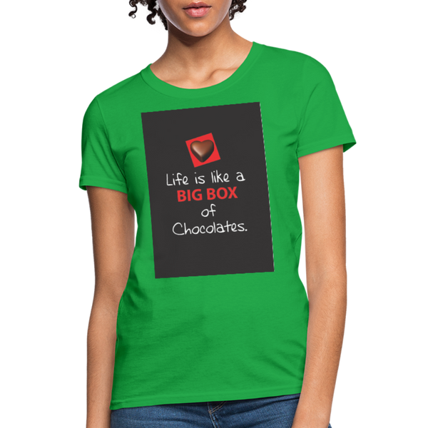 Life Is Like A Big Box of Chocolates Women's T-Shirt - bright green