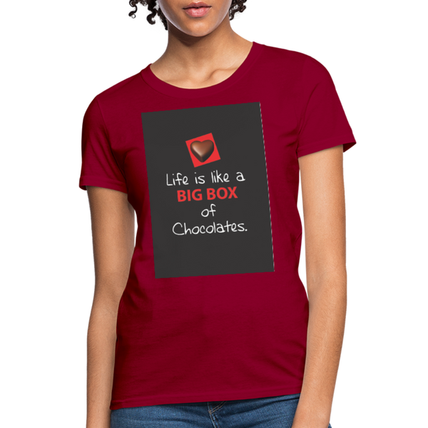 Life Is Like A Big Box of Chocolates Women's T-Shirt - dark red