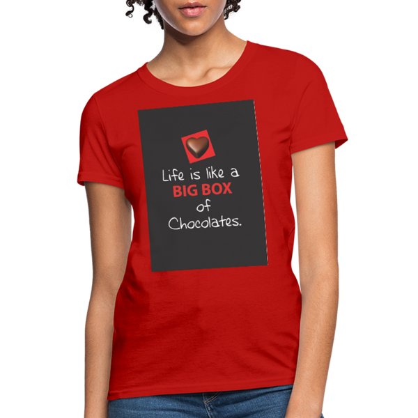 Life Is Like A Big Box of Chocolates Women's T-Shirt - red