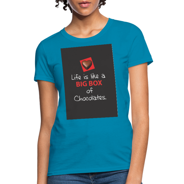 Life Is Like A Big Box of Chocolates Women's T-Shirt - turquoise