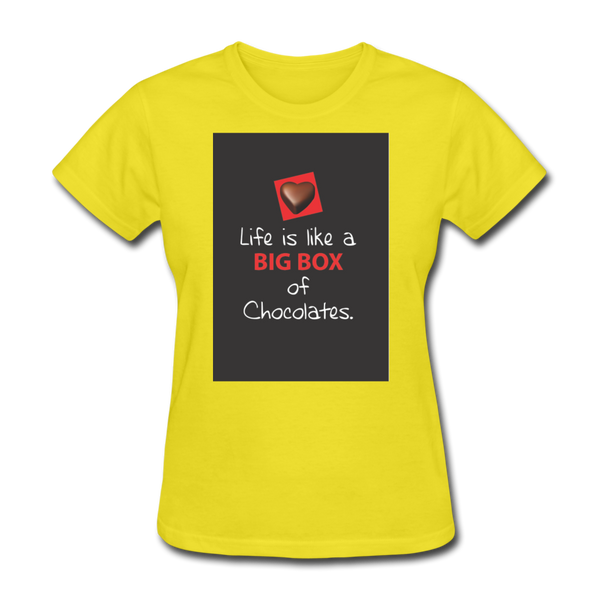 Life Is Like A Big Box of Chocolates Women's T-Shirt - yellow