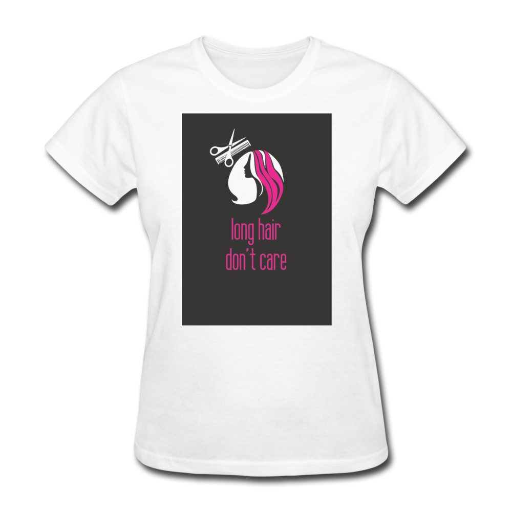 Long Hair Don't Care Women's T-Shirt - white