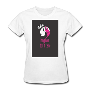 Long Hair Don't Care Women's T-Shirt - white