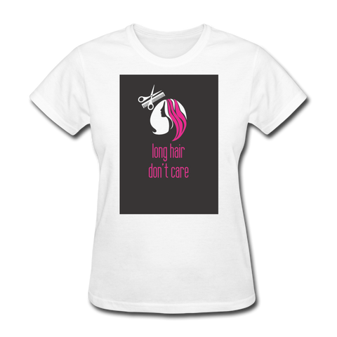 Long Hair Don't Care Women's T-Shirt - white